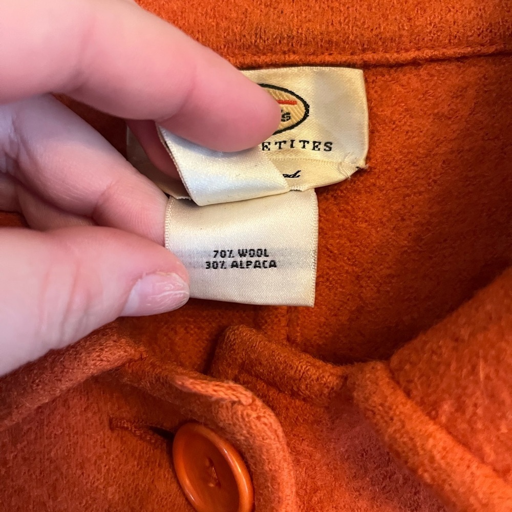 Vintage Talbots Wool & Alpha Orange Women's Pea Coat - Picture 3 of 11